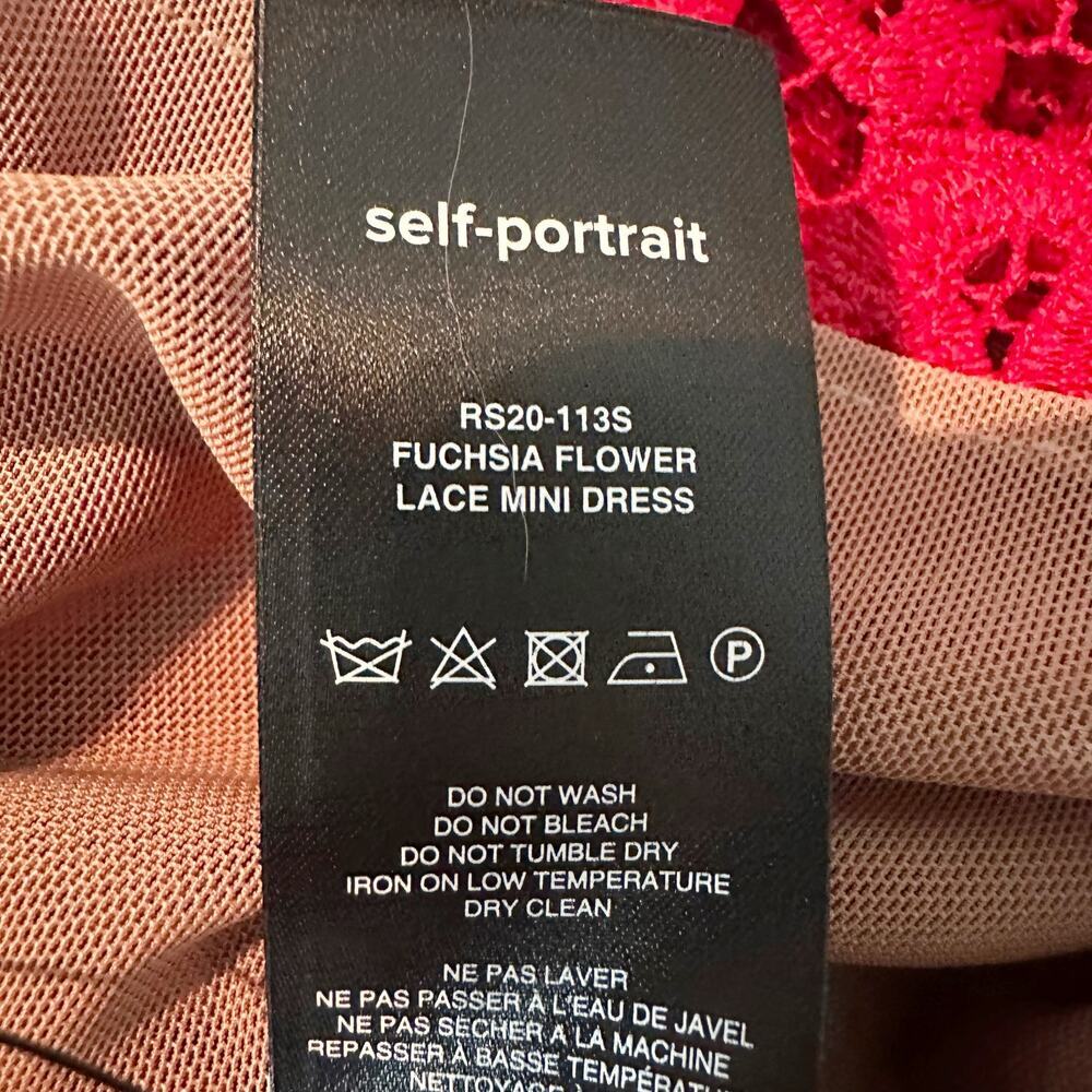 Self-Portrait Red Lace Tiered Mini Dress - Picture 10 of 12